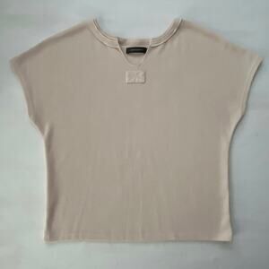 Merokeety Cream Ribbed Top Womens Size XL Dolman Sleeve Neutral Casual Travel